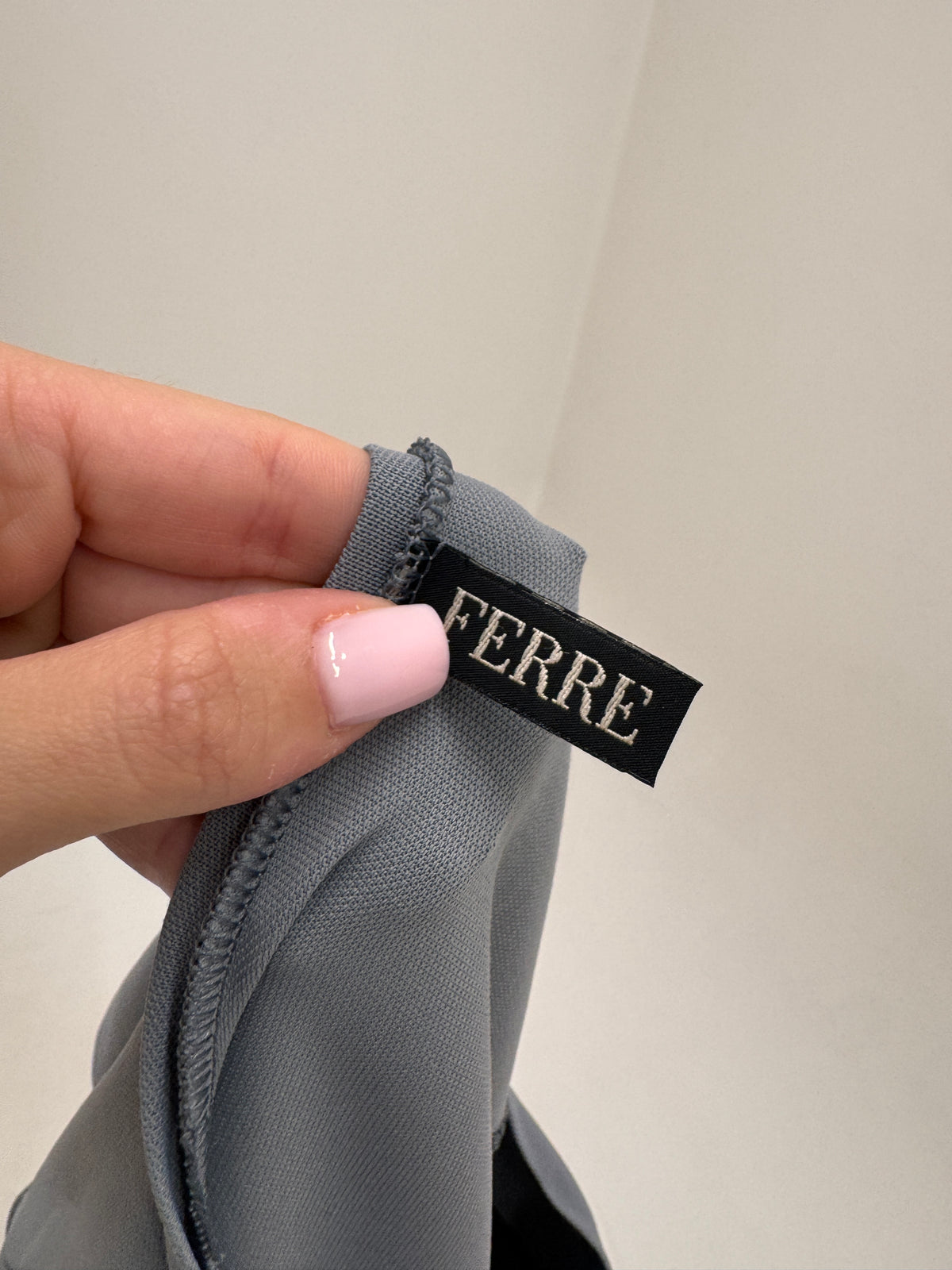 Top Gianfranco Ferre vintage cambrat silver gray din material tehnic pique