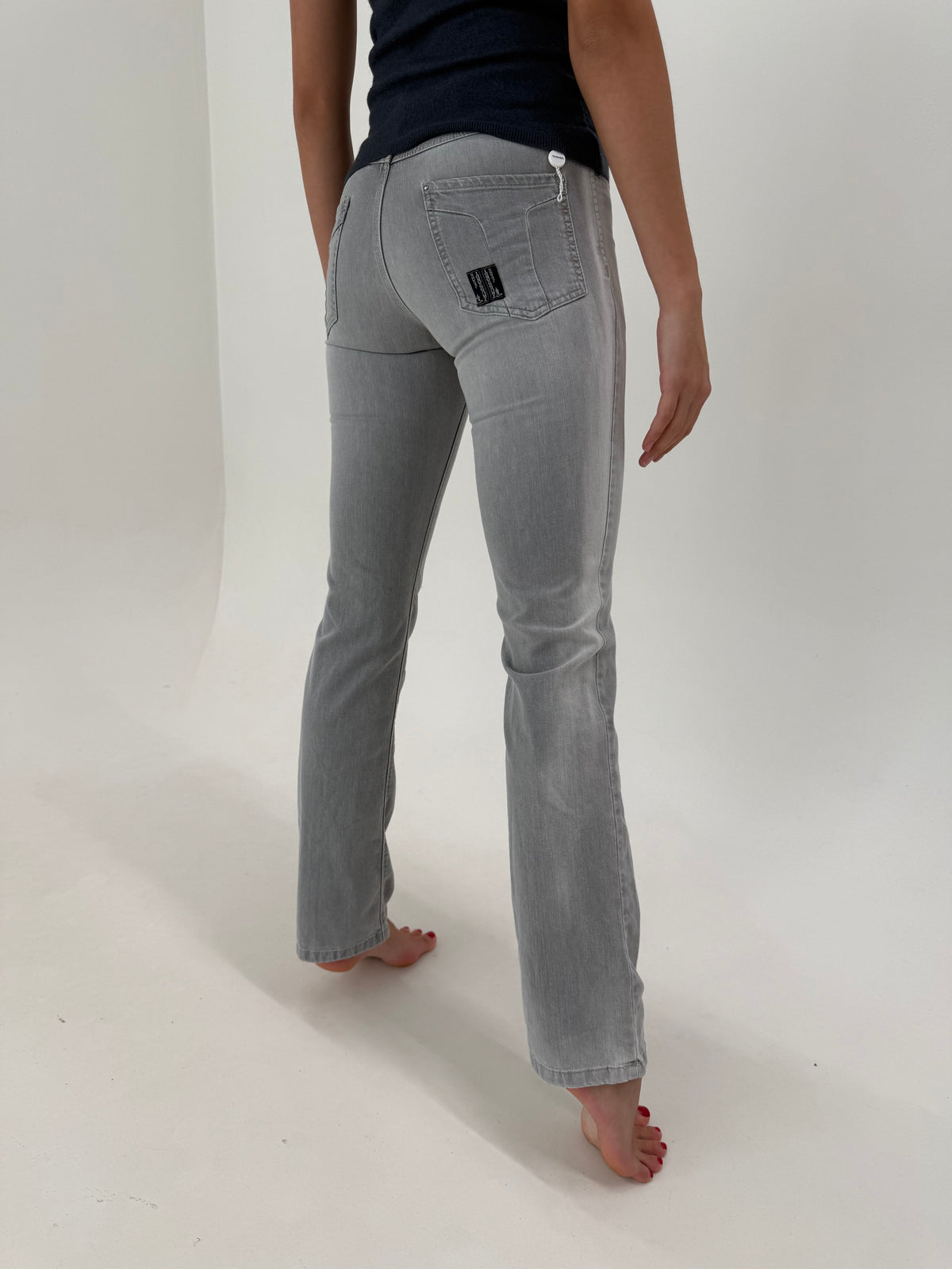 Jeans tall Trussardi silver gray ultra confort modelator noi cu etichetă