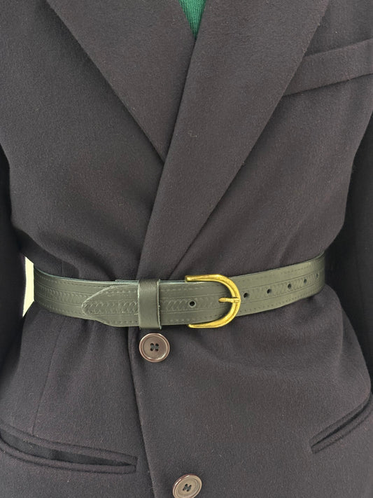 Centura din piele naturală cu feronerie aurie