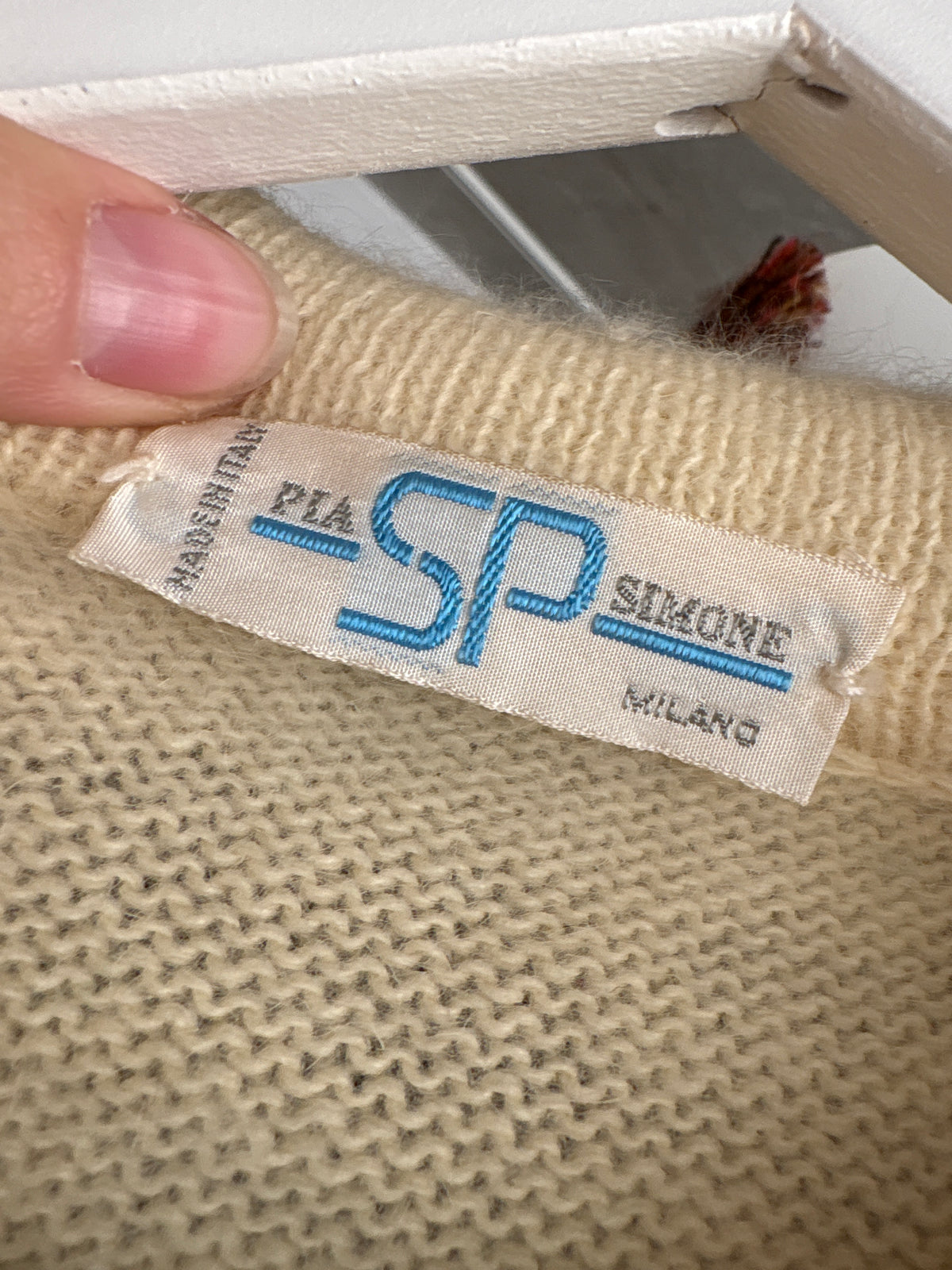 Cardigan bijuterie vintage italian cu aplicații manuale din lana extrafina și Angora