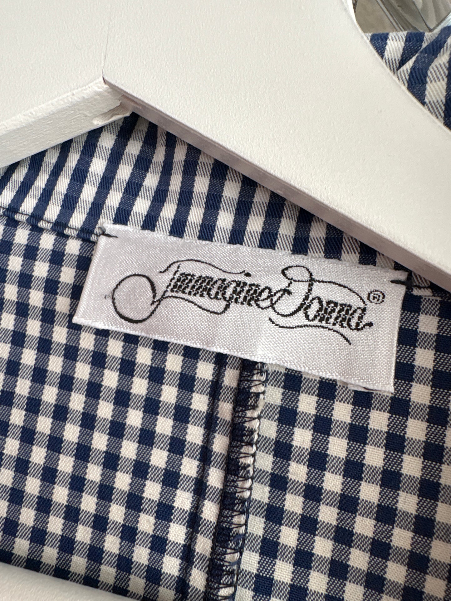 Sacou premium italian gingham cambrat cu nasturi aurii și revere rotunjite