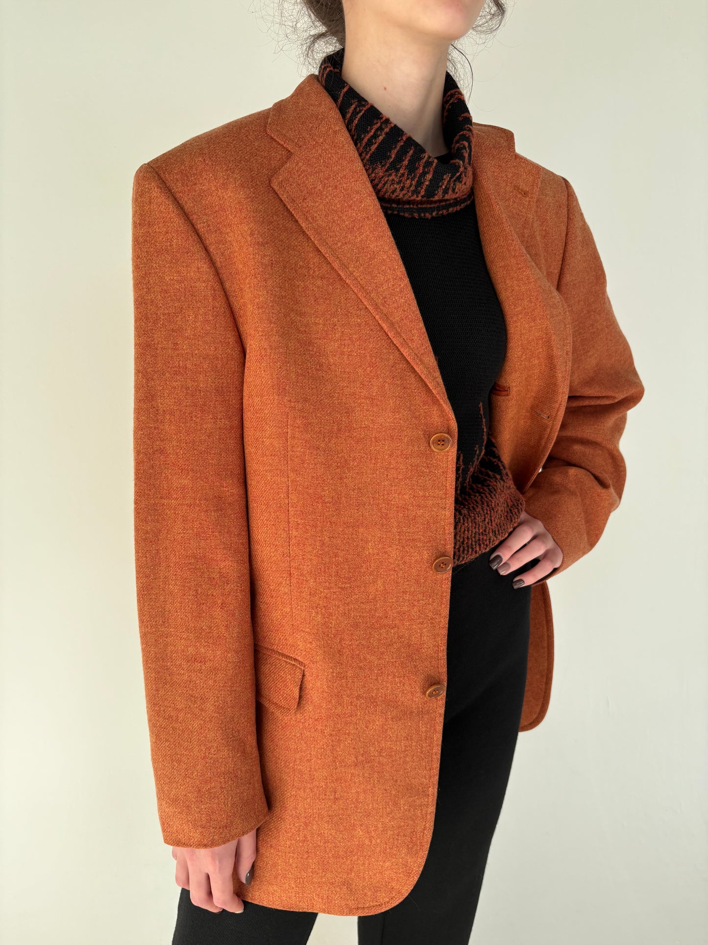 Sacou din tweed Chevron în culoare superbă din lana shetland