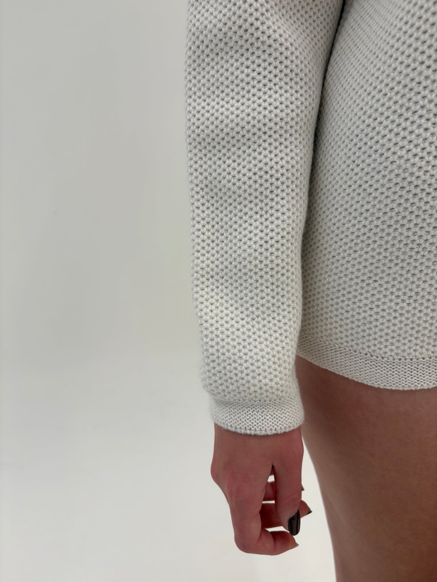 Pulover italian de gramaj mare din lana merino extrafina cu decolteu bărcuță