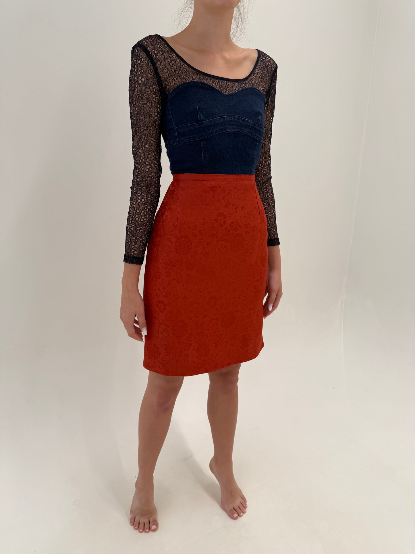 Fustă Fendi din jacquard superb de vară cu în și vascoza