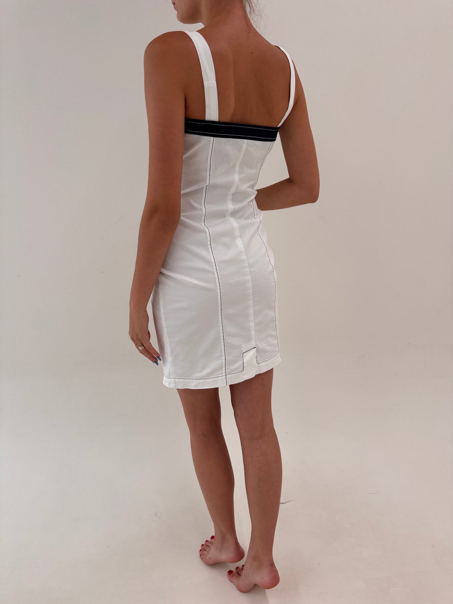 Rochie Rocco Barocco bodycon din canvas de bumbac modelator cu influențe nautice