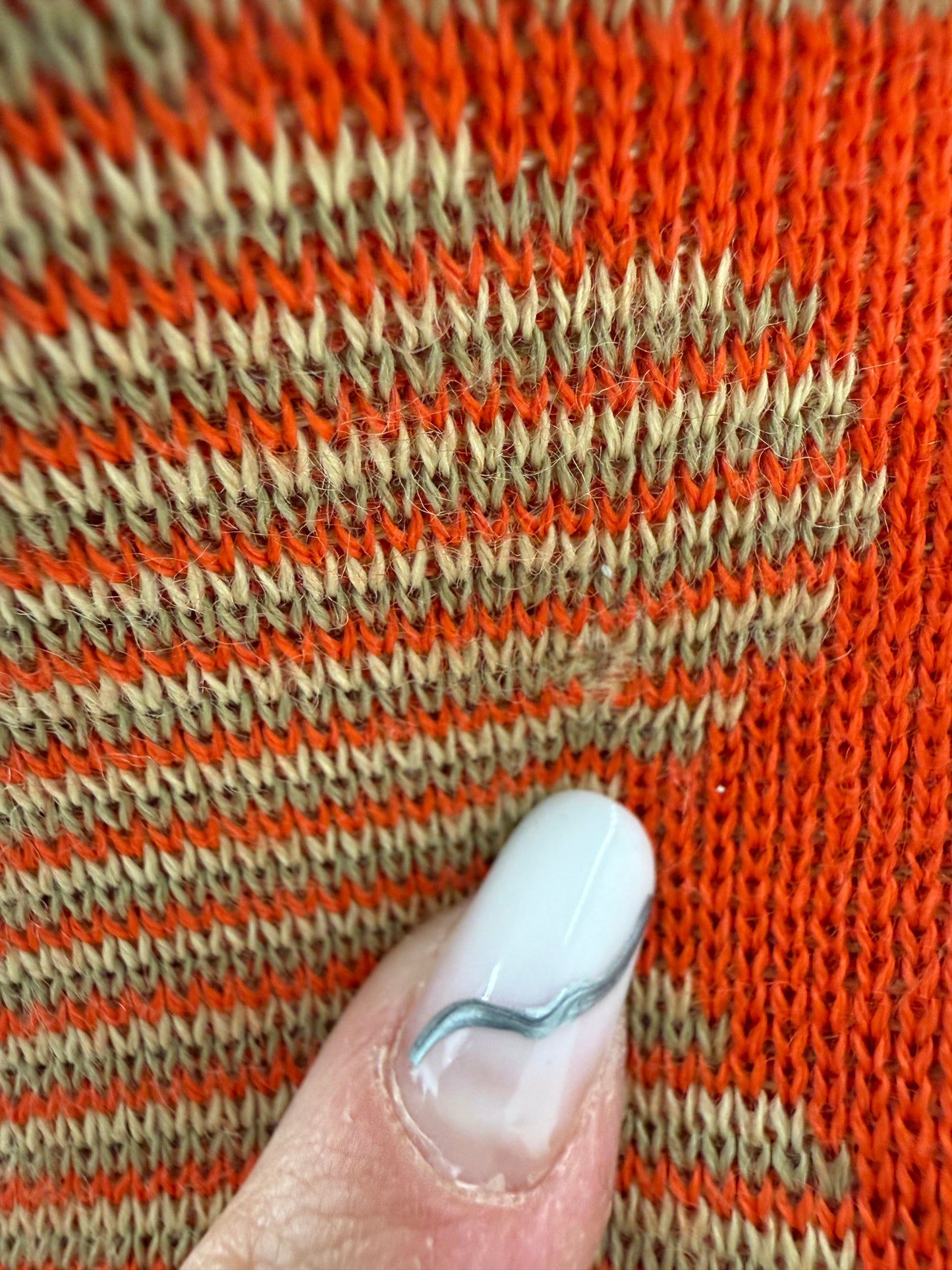 Top vintage electric orange din jerse ribbed mix de lana extrafina