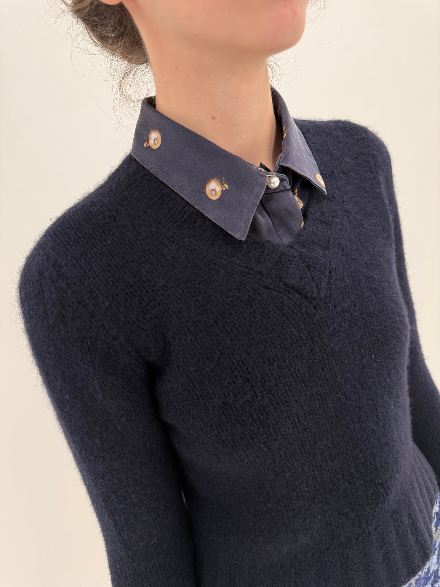 Pulover superb gros din cașmir multiply high end ușor cambrat