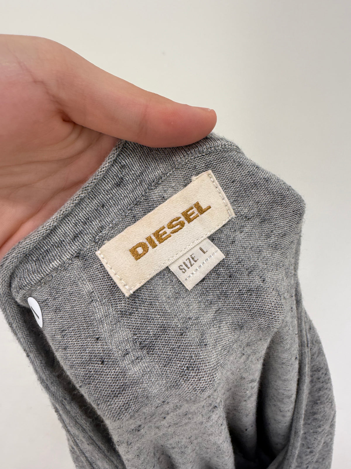 Pulover Diesel din lanita melanj in croi oversized tall și anchior