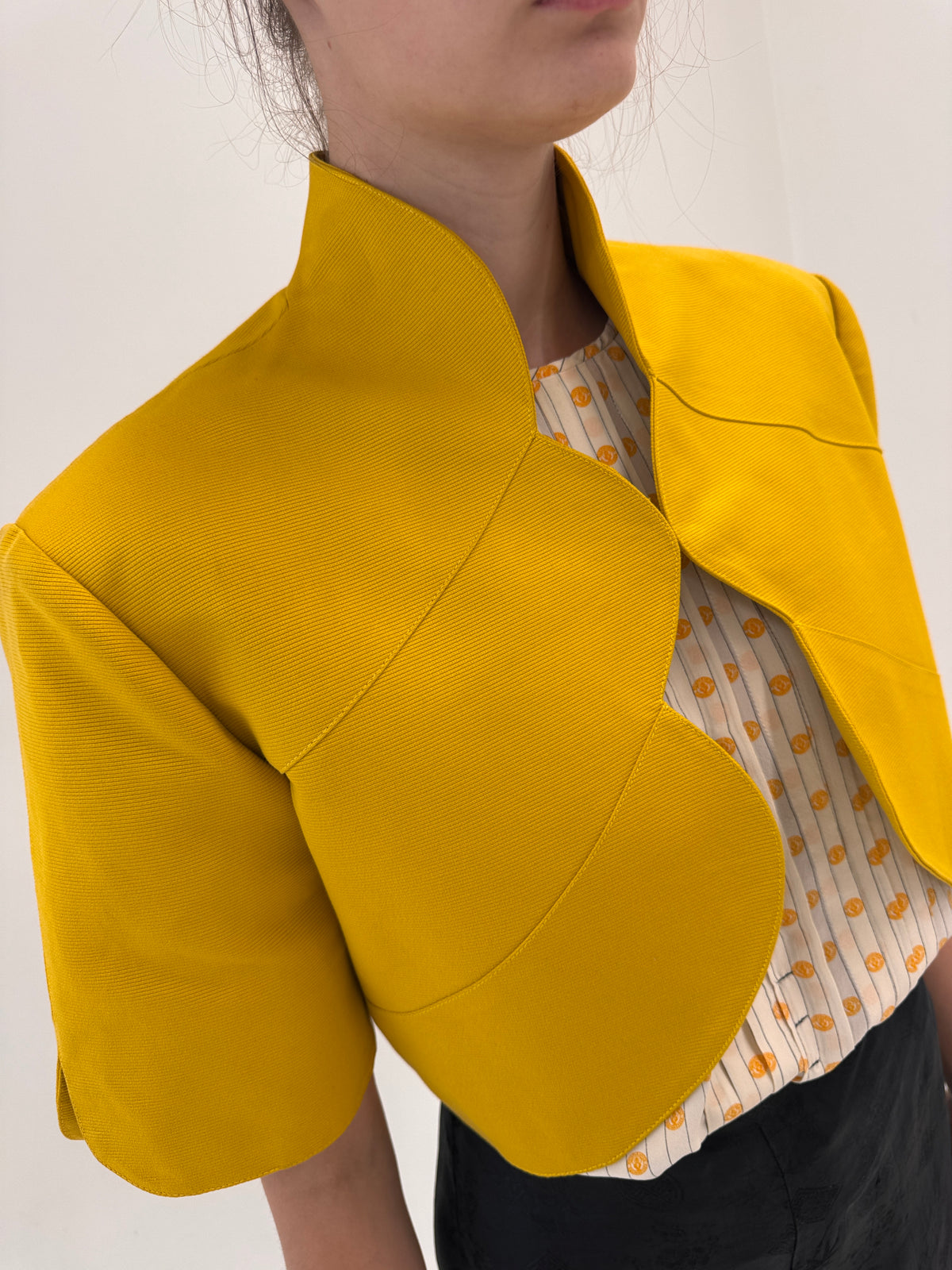 Sacou vintage de designer italian din faille de bumbac în croi ultra chic