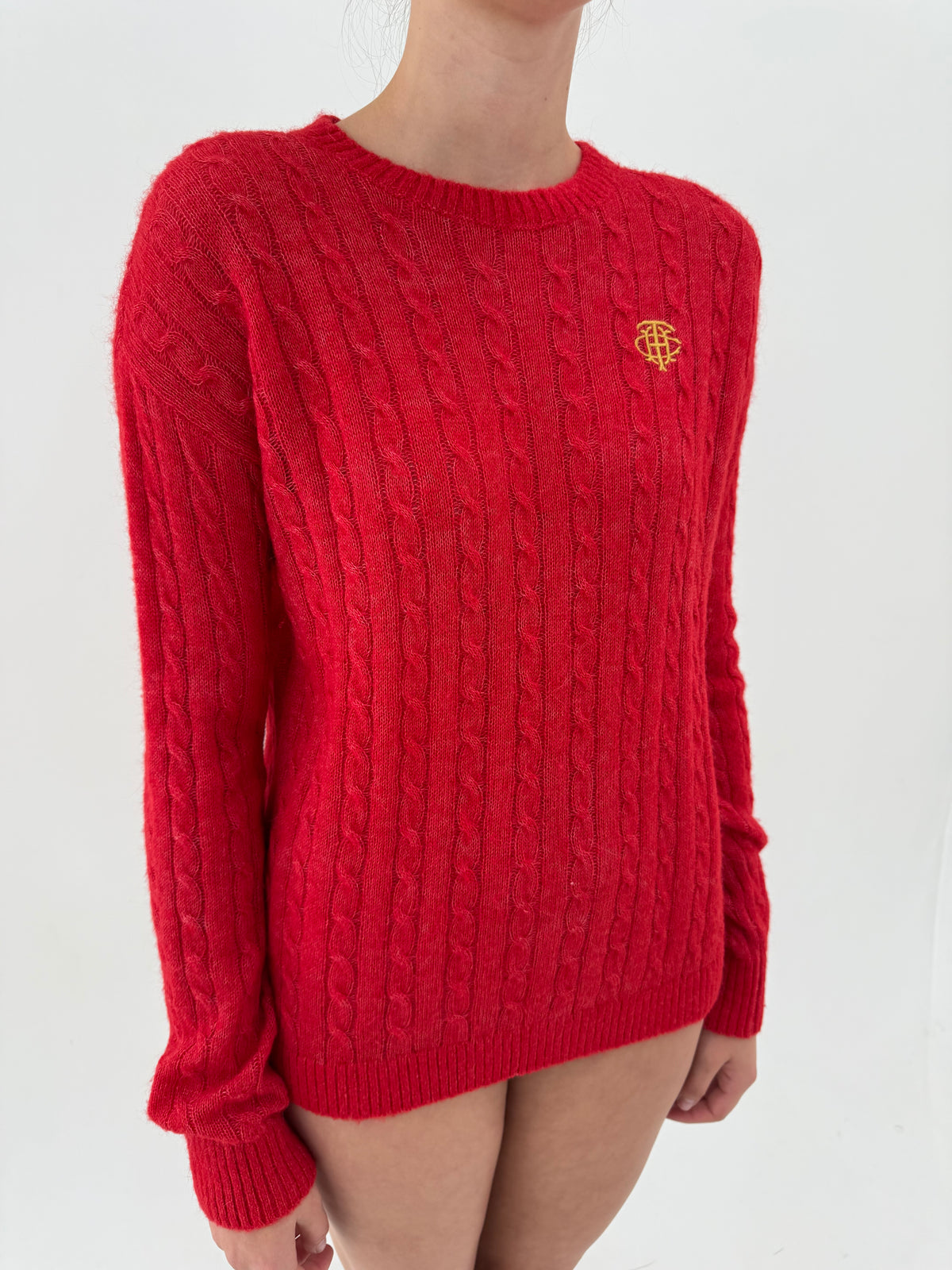Pulover Tommy Hilfiger cu torsade din lana cu alpaka
