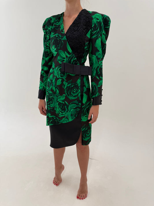 Rochie vintage nouă cu eticheta din faille superb în croi elaborat de la zi la cocktail