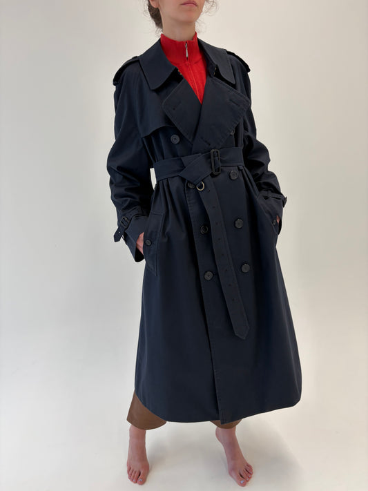 Trench vintage Burberry tall plus size cu talie reglabilă