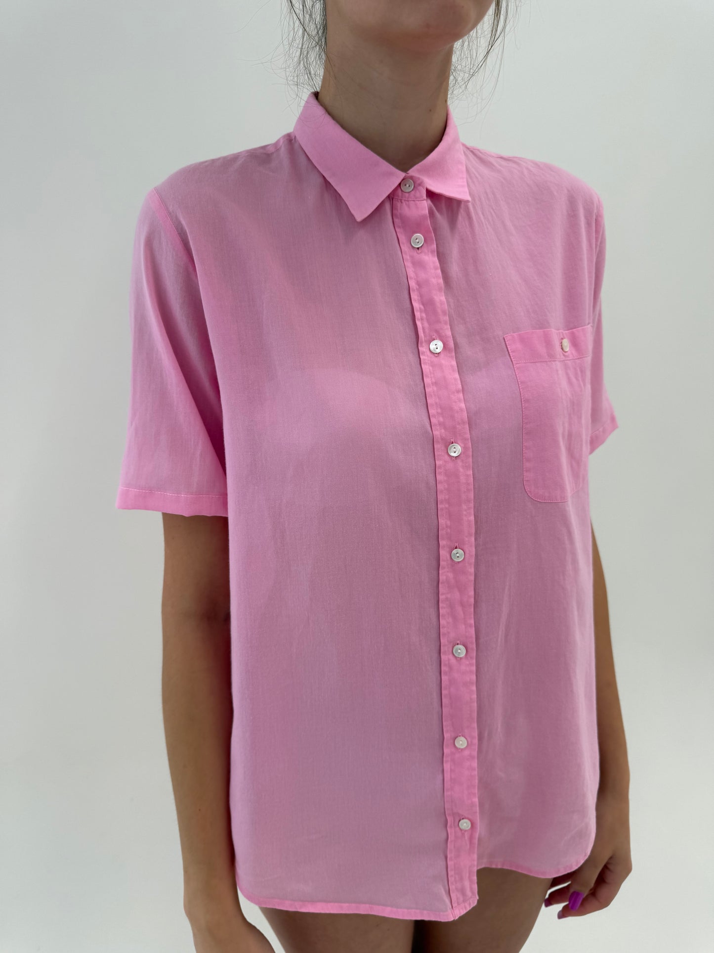 Cămașa powder Pink de brand luxury italian din cea mai fină panzica de bumbac