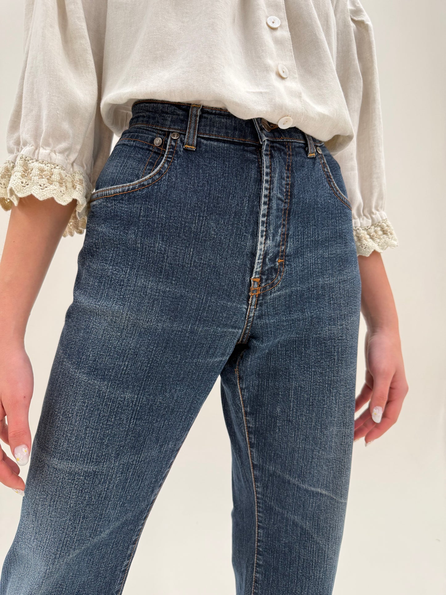 Jeans vintage luxury Trussardi bootcut classic wash modelatori