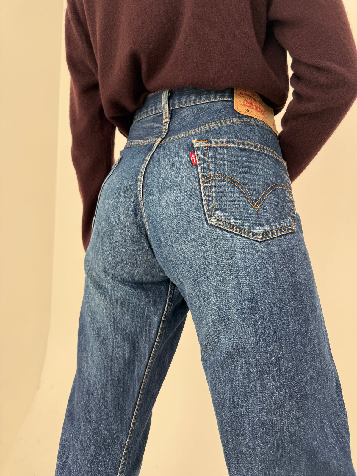 Jeans tall Levi’s 501 classic wash din bumbac gros