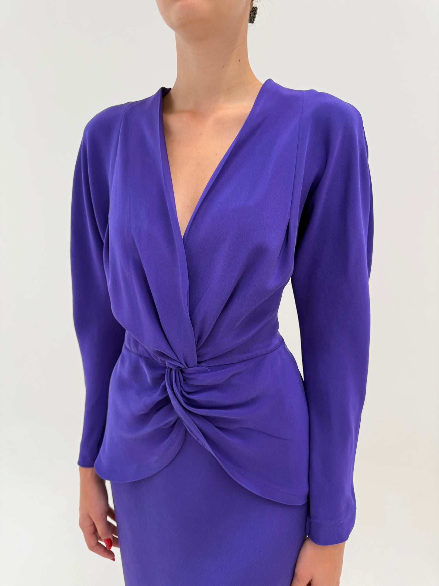 Rochie Max Mara din mătase naturală de la business la cocktail electric purple