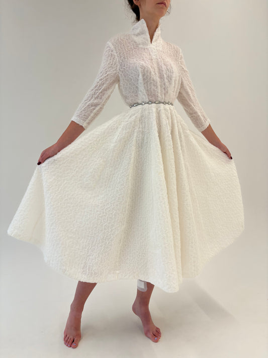 Rochie old vintage de ceremonie de colecție în croi de ani 50