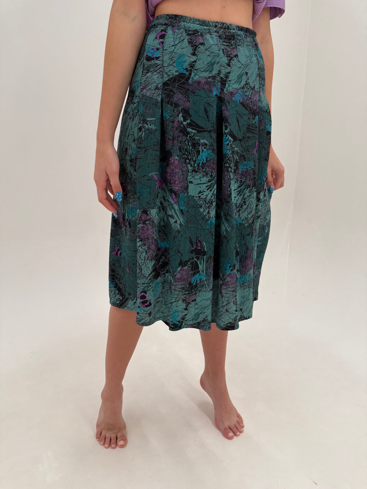 Fustă pantaloni vintage în combinație superbă de culori din crop e super vaporos