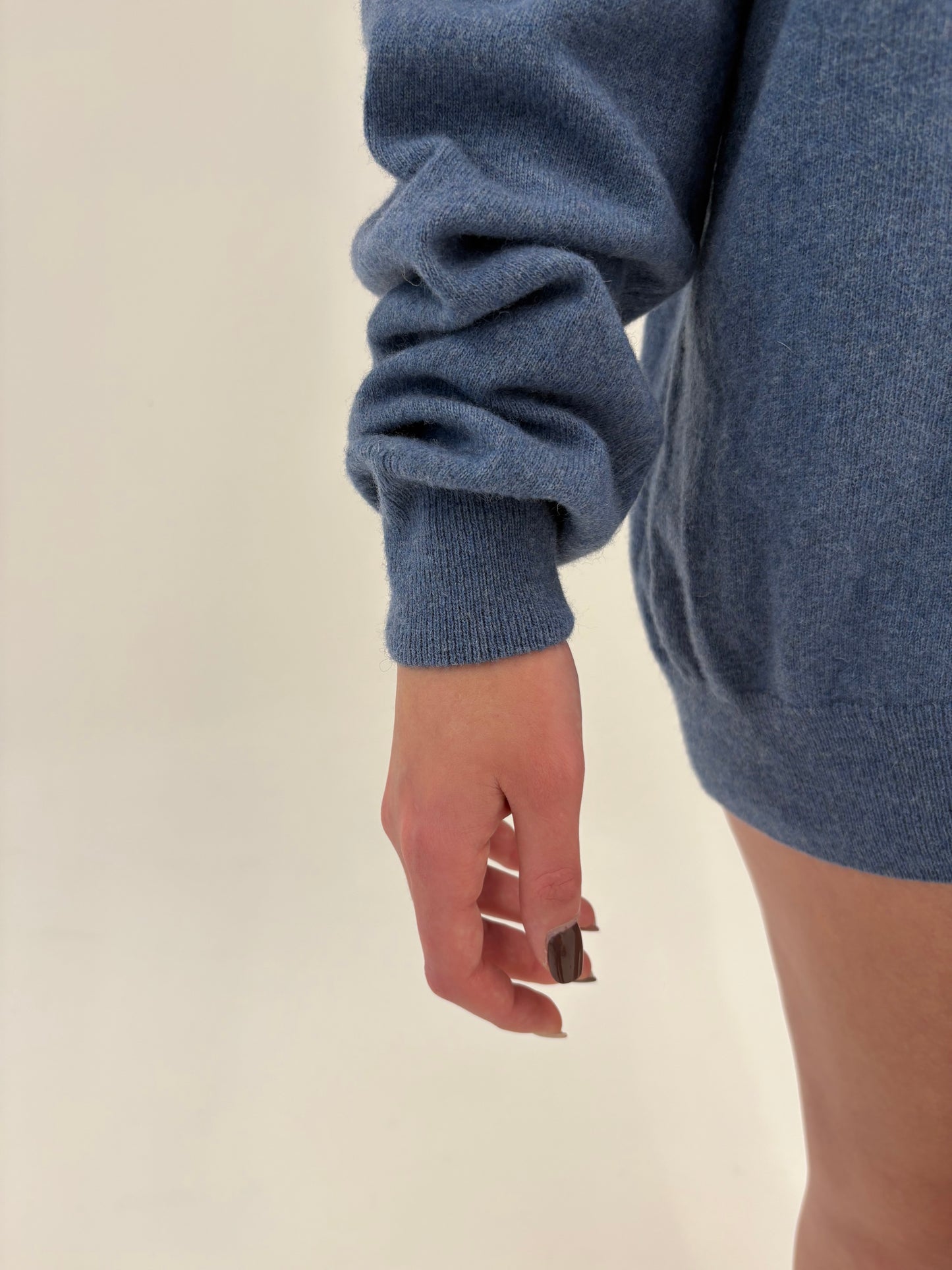 Pulover gros tall jeans blue 80% lana