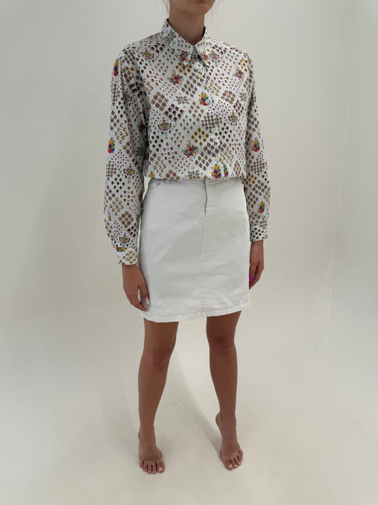 Fustă Burberry din poplin modelator în croi minimalist