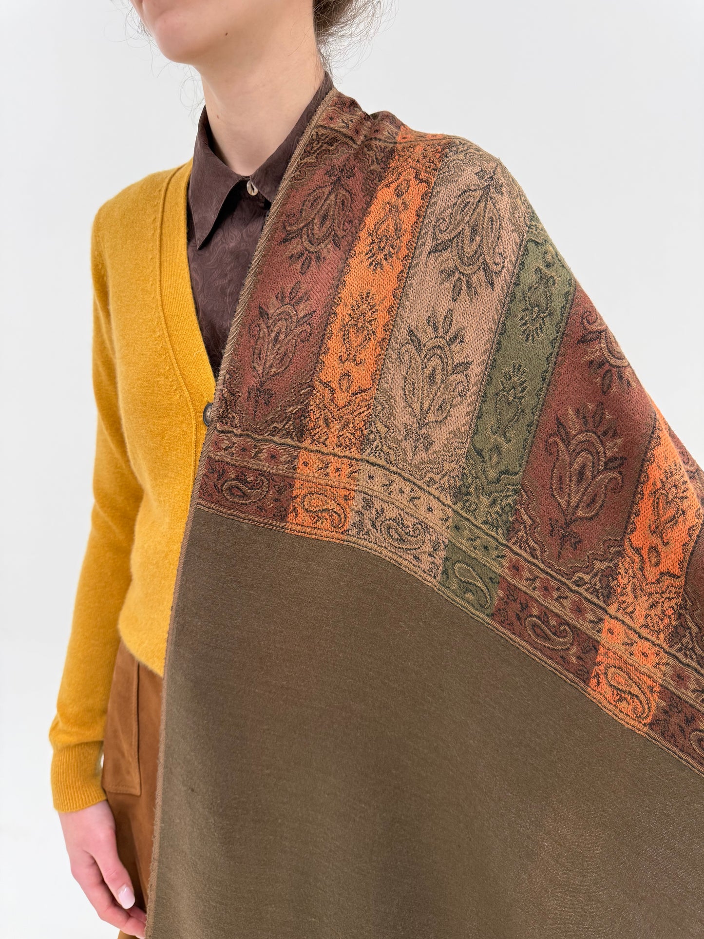 Shawl din mătase naturală și cașmir