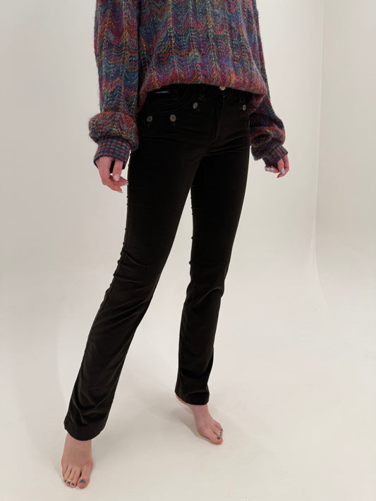 Pantaloni Dolce&Gabbana din corduroy chocolate brown ușor modelator