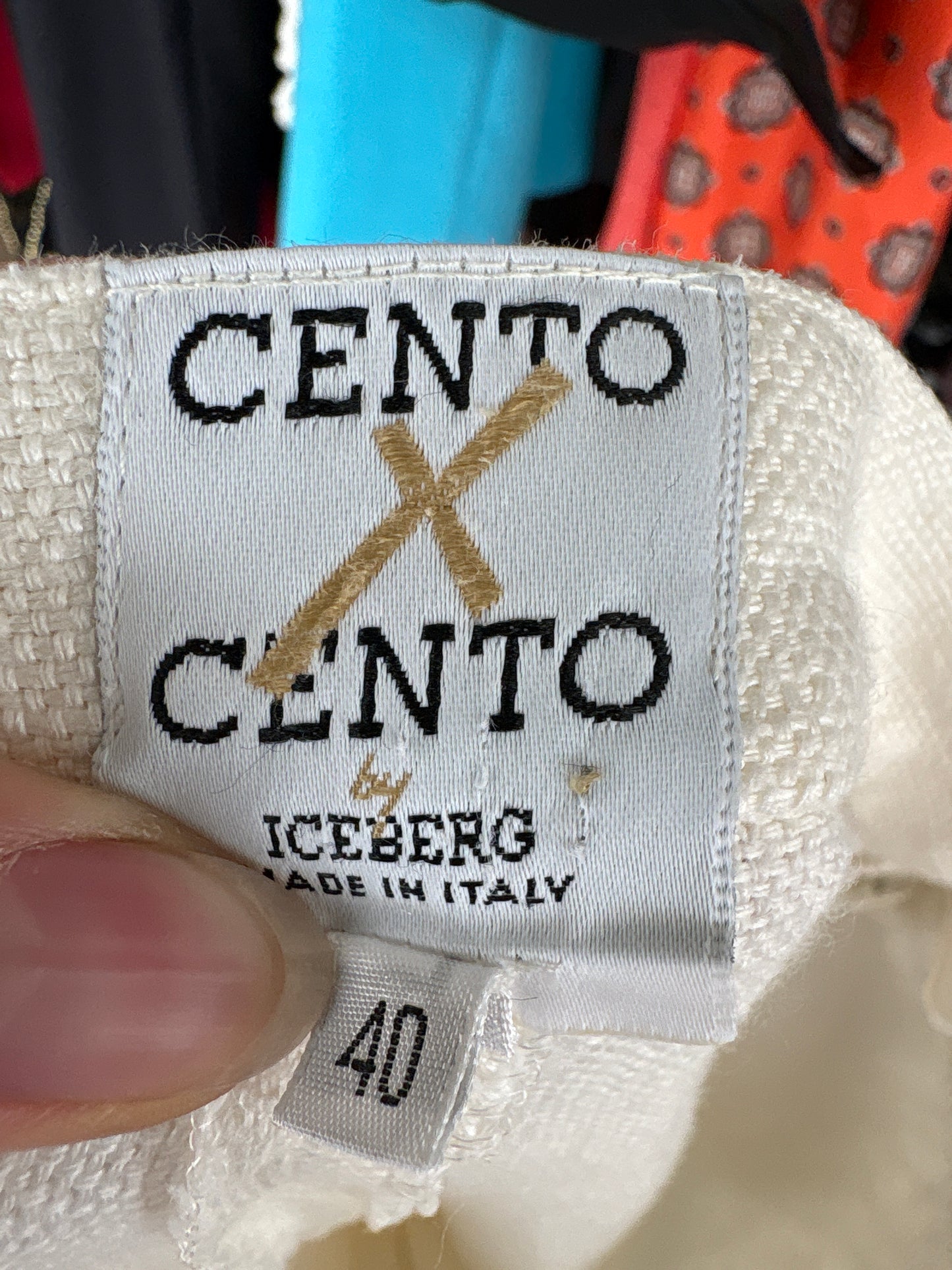 Pantaloni luxury Iceberg din pânză excepțională cu talie extrem de înaltă