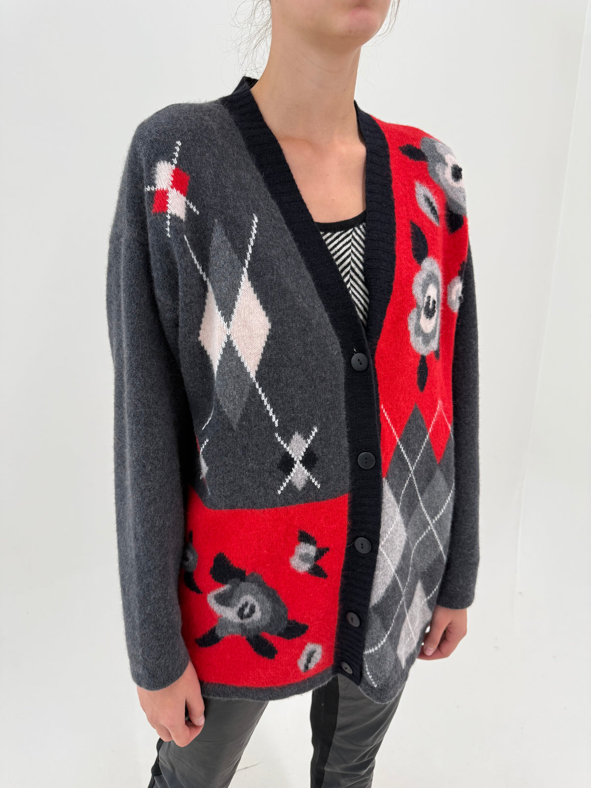 Cardigan petite excepțional vintage gros din Angora cu lana extrafina