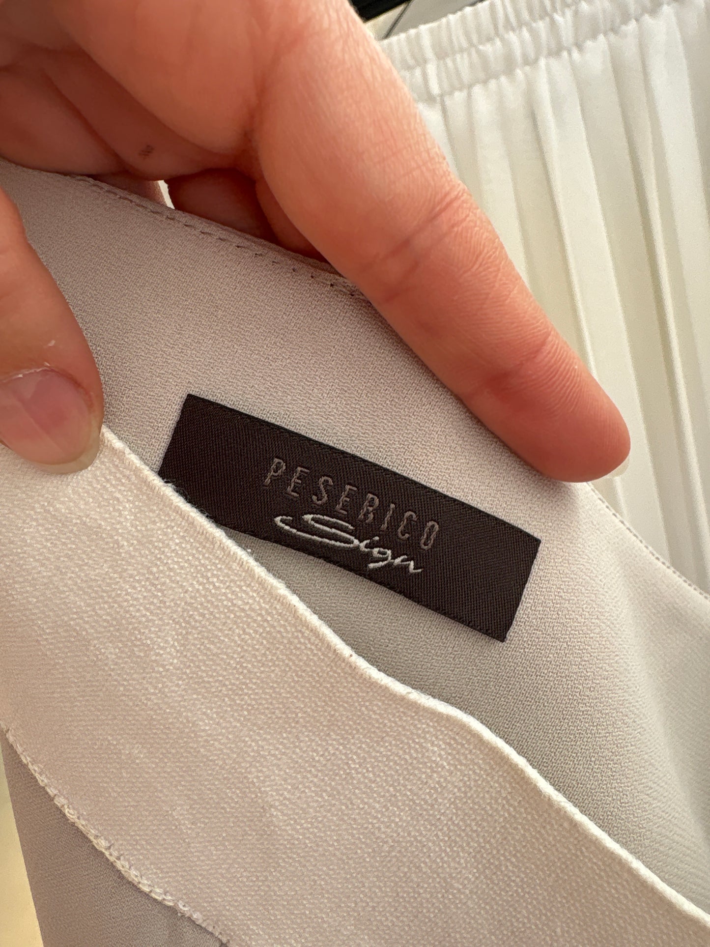 Pantaloni petite warm gray de brand luxury Peserico cu talie ultra înaltă marcată elastică