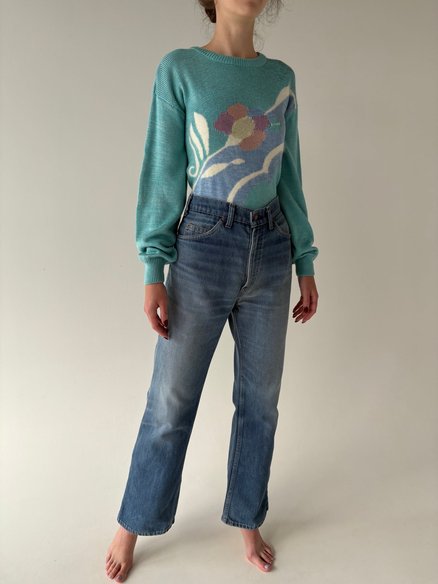 Jeans tall Levi’s plin tall clasic wash evazati cu talie ultra  înaltă