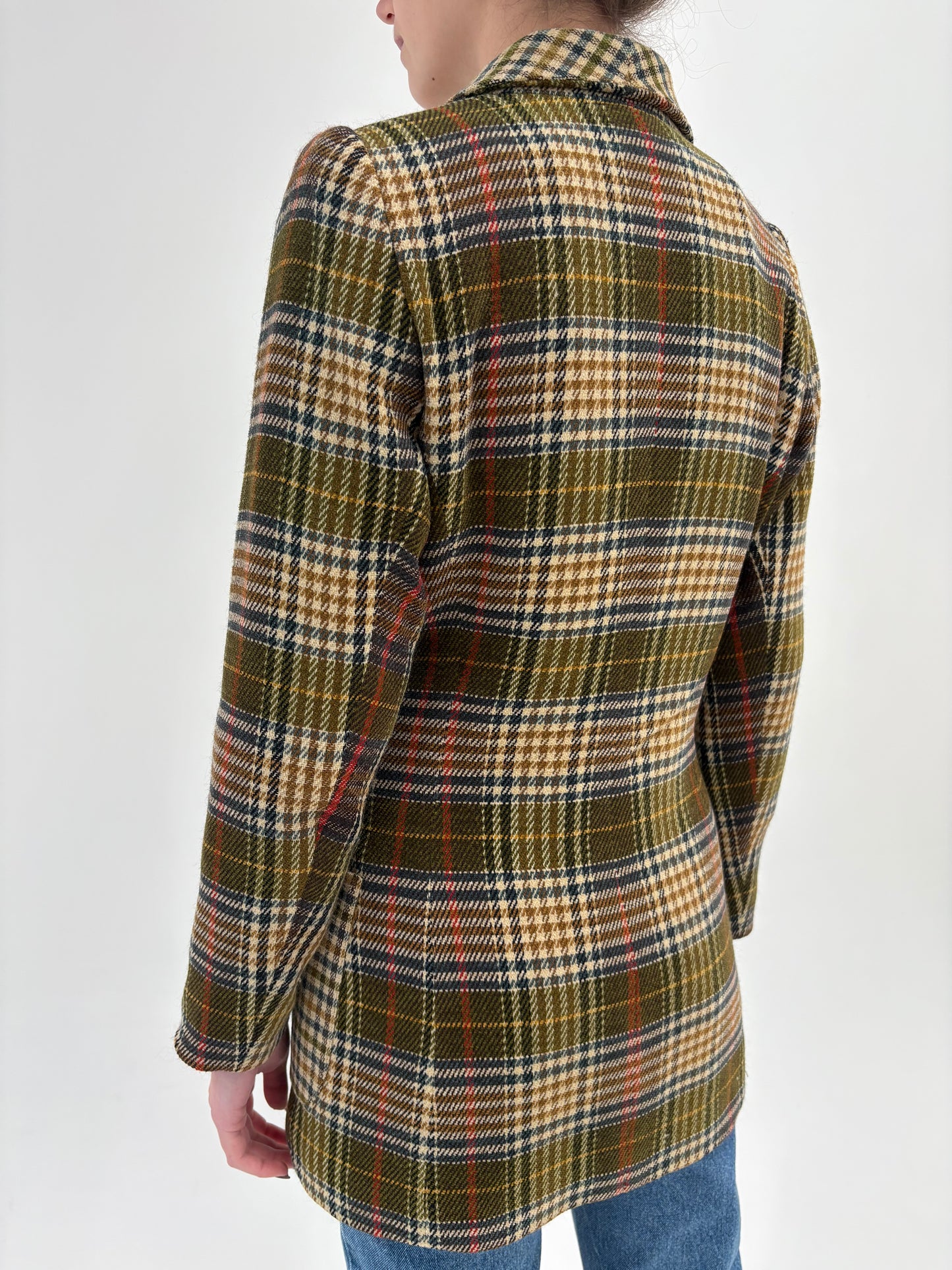 Sacou luxury Ungaro vintage din tweed cambrat și croi lung