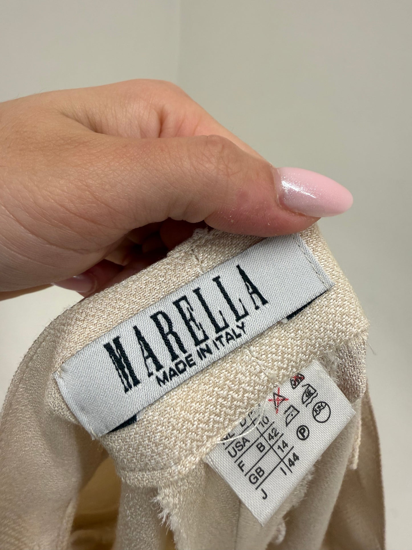 Pantaloni Marella by Max Mara din pânză de mătase naturală și vascoza