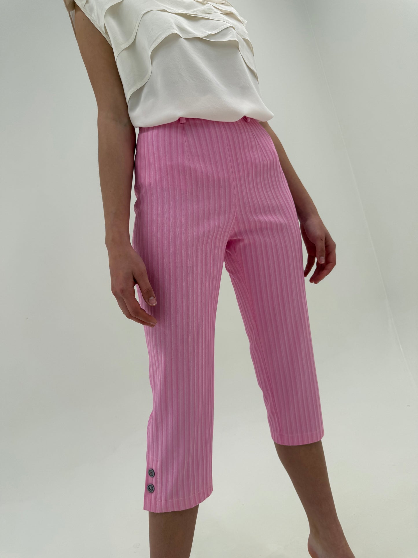 Pantaloni premium italienesti tailored capri super în trend cu talie înaltă