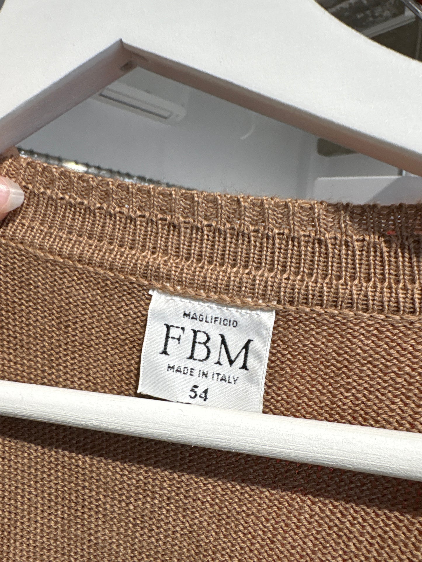 Cardigan camel high end italian din lana merino extrafina groasă multiply