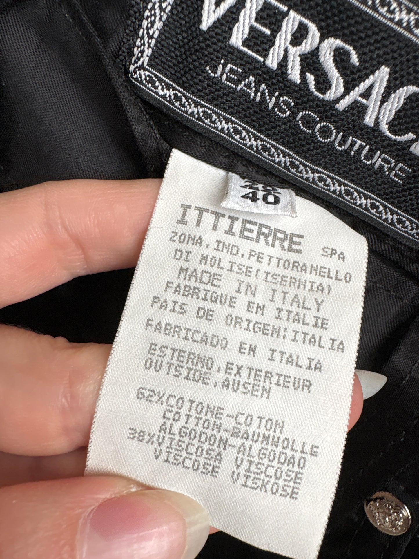 Fustă mini Versace vintage cu talie ultra înaltă marcată