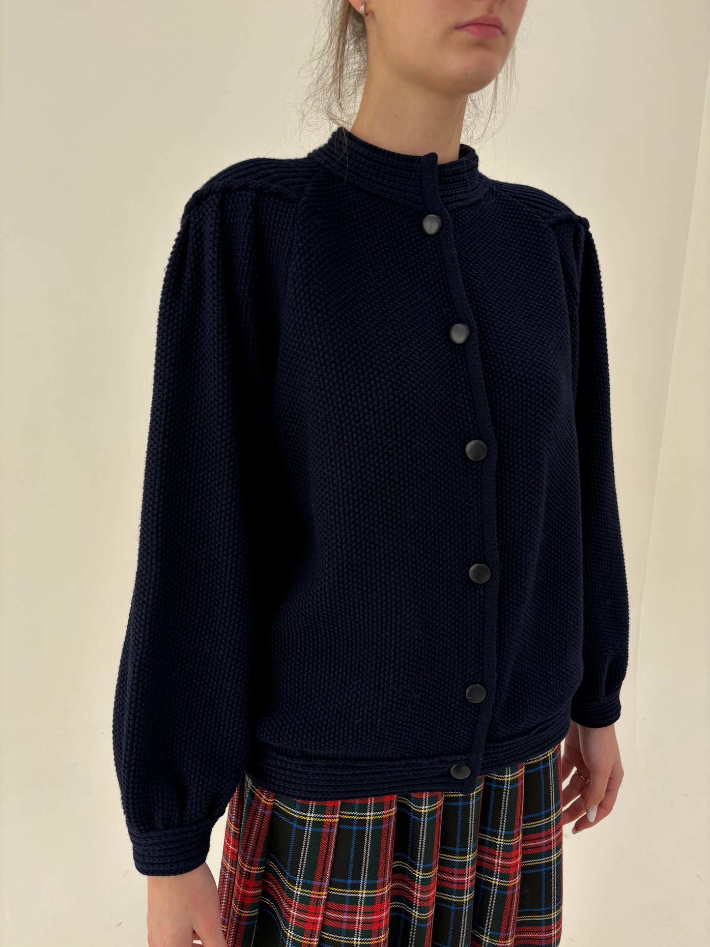 Jacheta vintage cu excepțională din tricot texturat în croi ultra chic retro modern