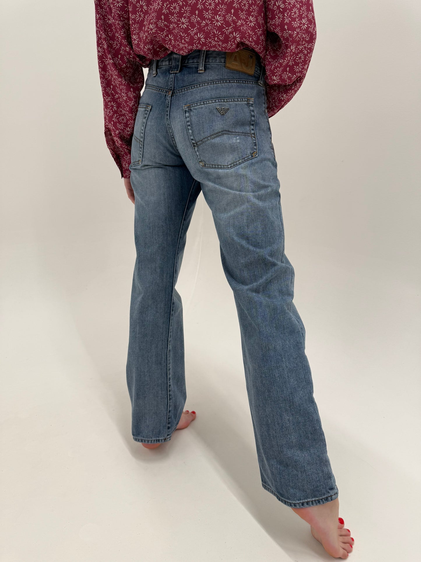 Jeans Armani tall bootcut ușor modelatori