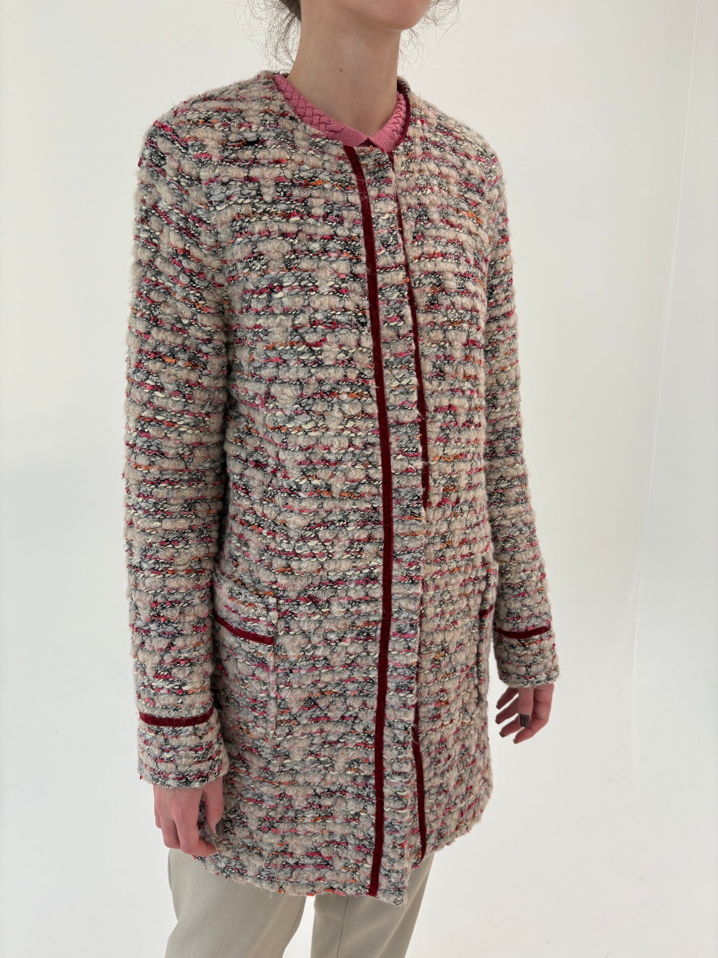 Palton în stil Chanel din boucle excepțional în culori superbe