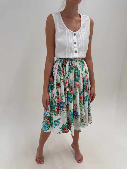 Fustă vintage cu print floral superb în croi foarte amplu