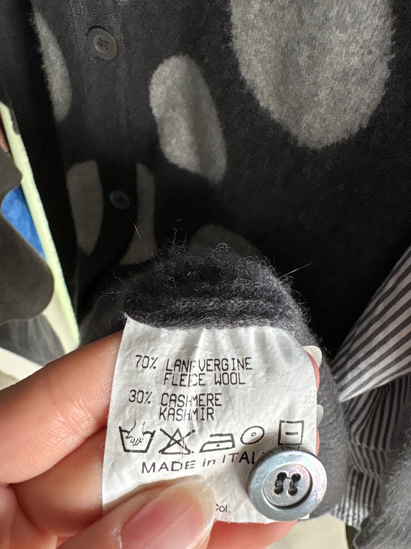 Cardigan lung / rochie mini cu buline din cașmir și lana extrafina