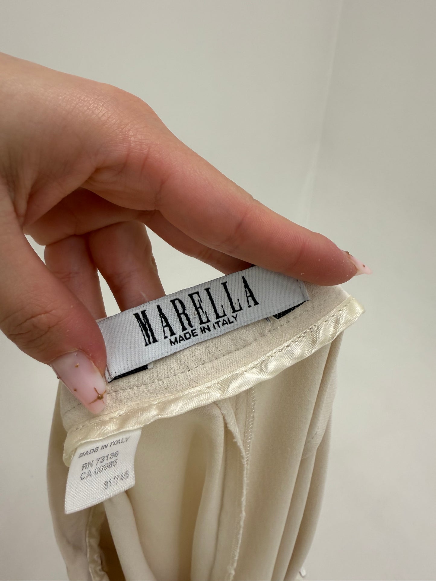 Pantaloni Marella by Max Mara petite off white in croi drept