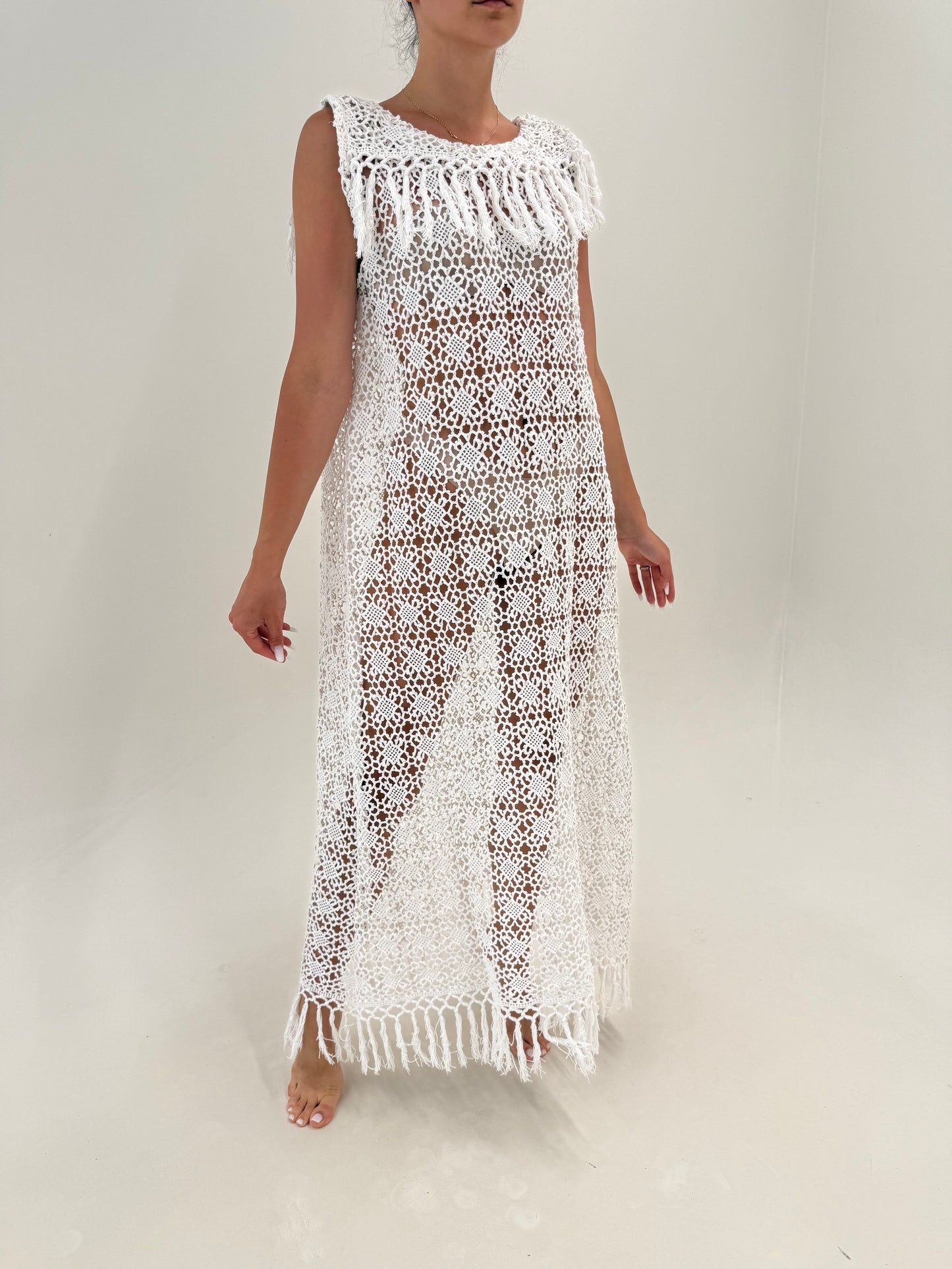 Rochie maxi bijuterie din macrame lucrat manual excepțională