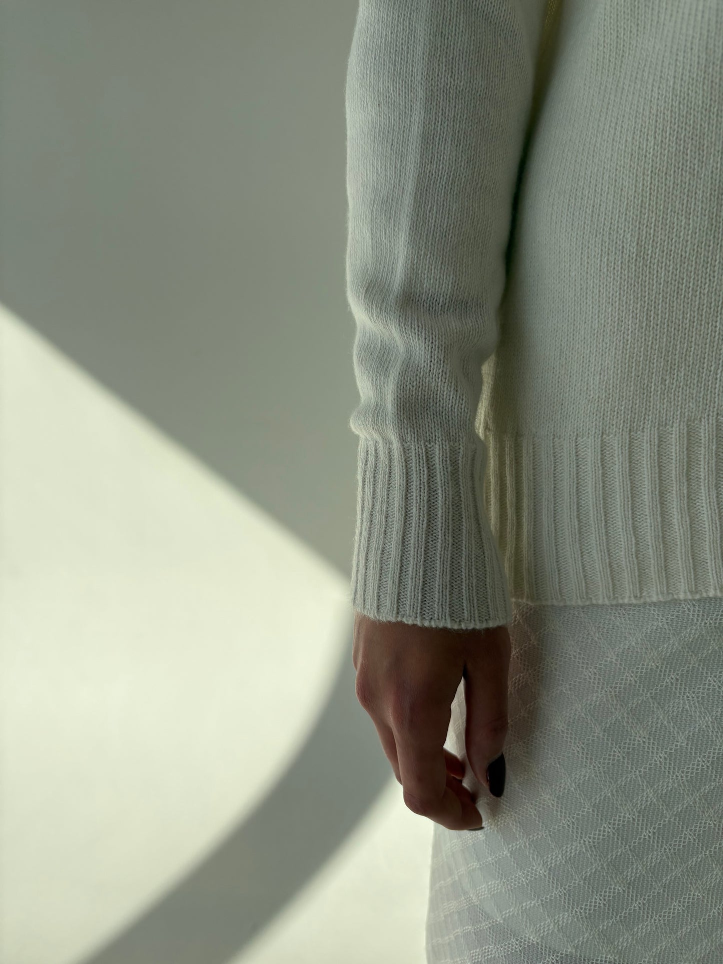 Cardigan butter white din lana extrafina
