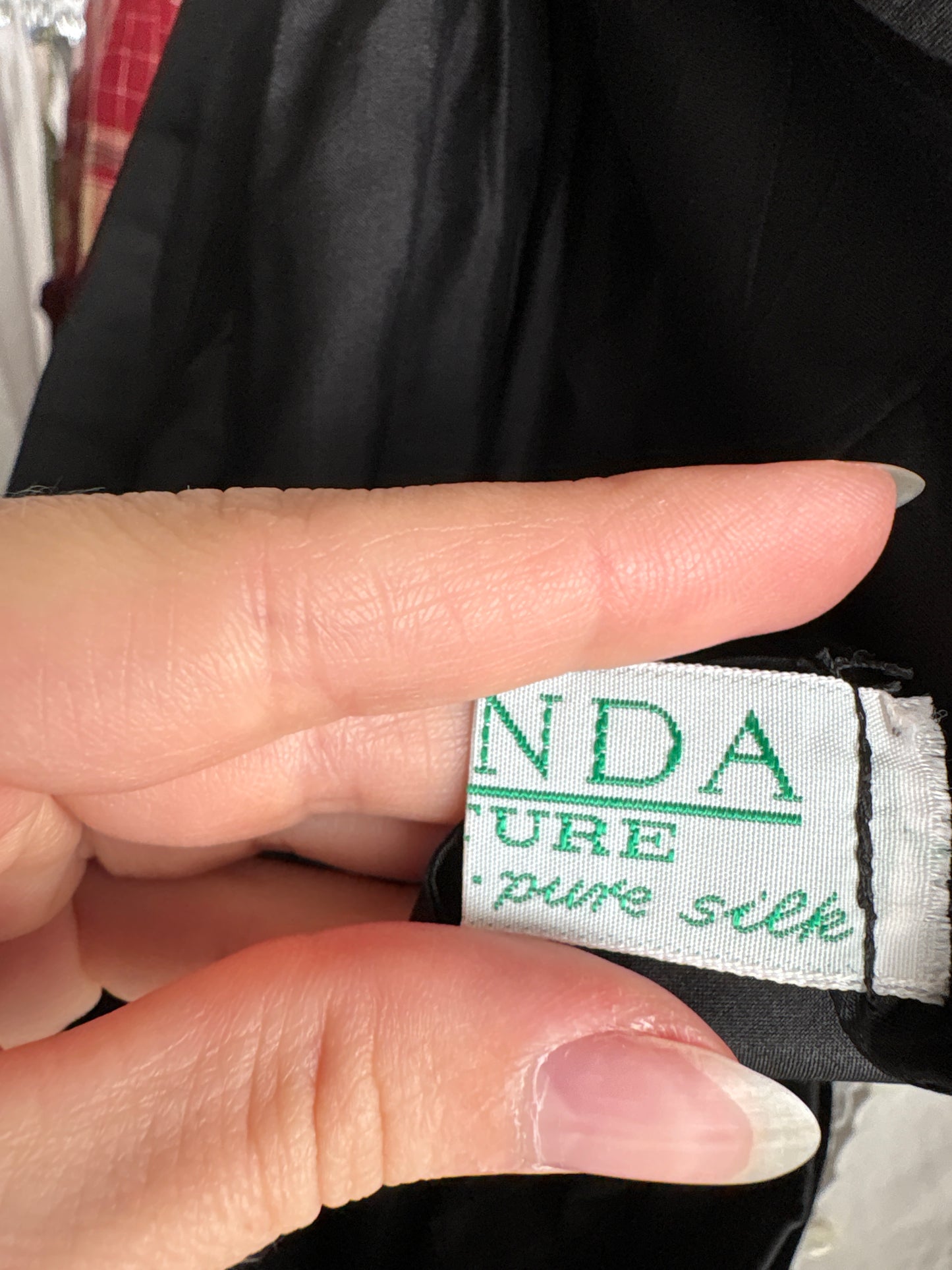 Fustă midi lung neagră ultra amplă din mătase naturală de la zi la seară