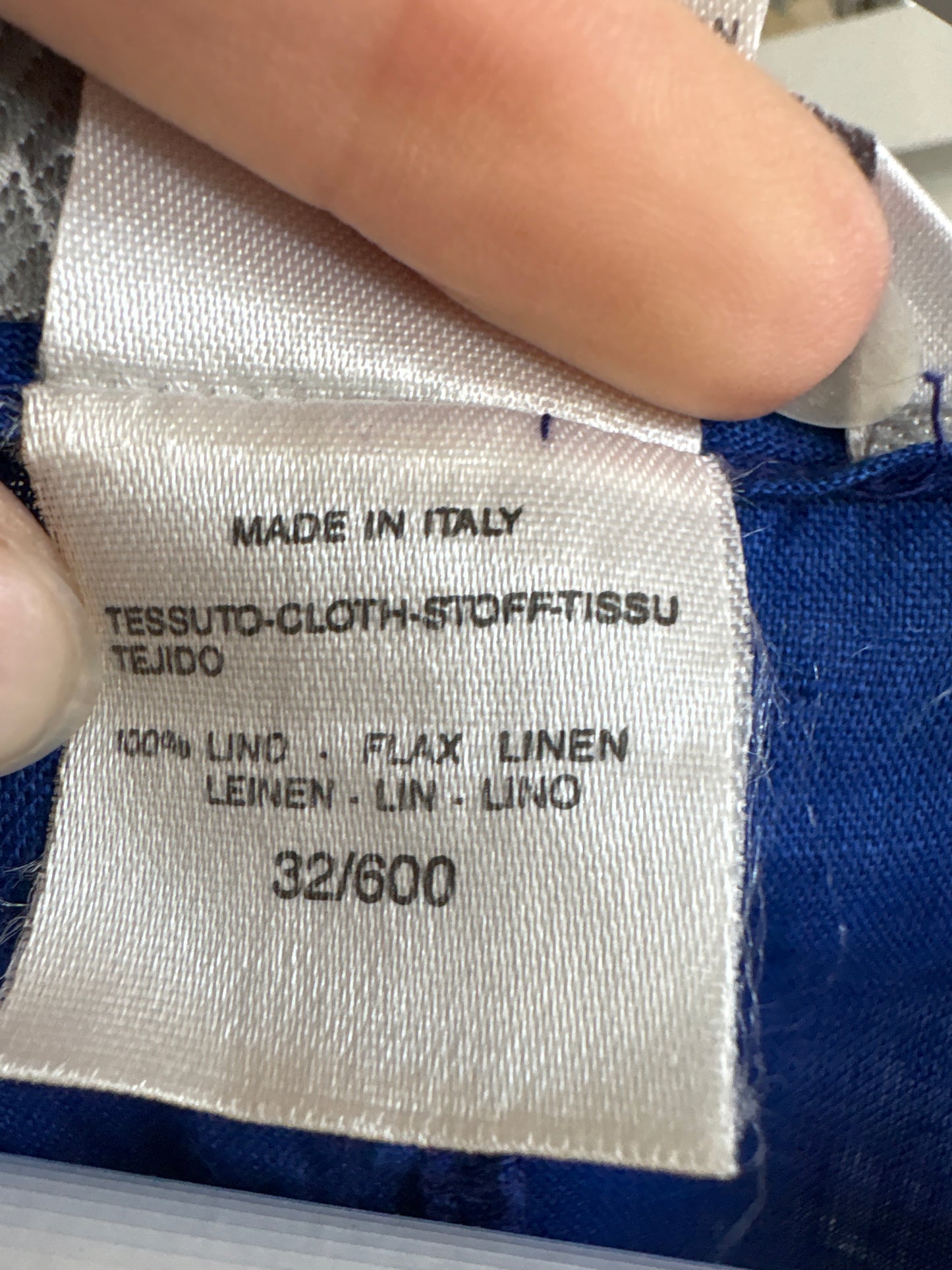 Top Max Mara indigo blue din in excepțional cu guler macrame lucrat manual