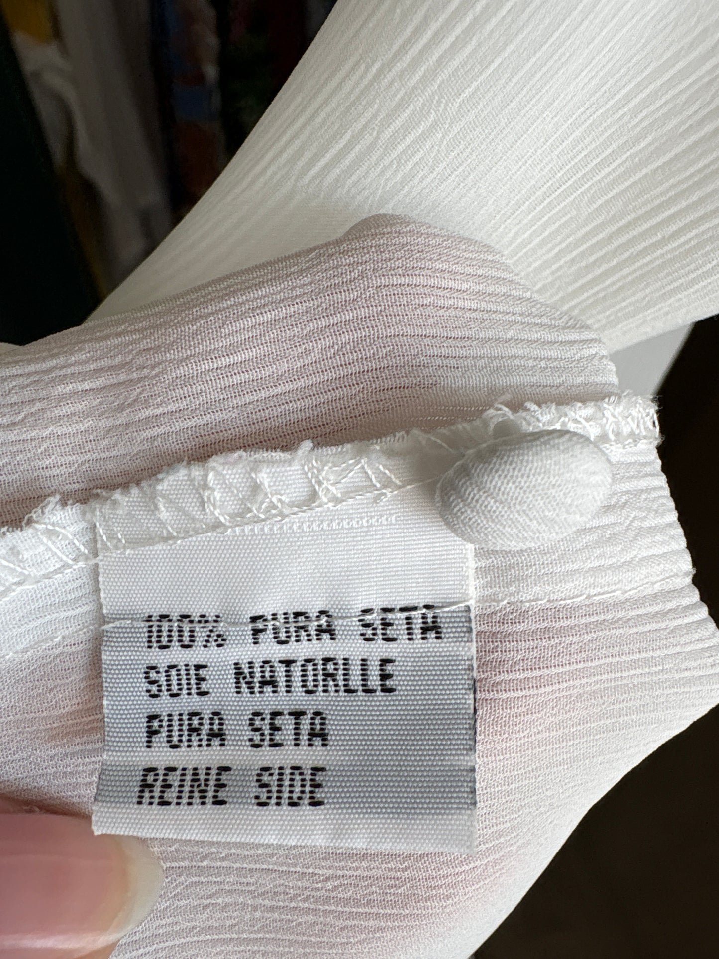 Top alb din mătase naturală no iron in croi minimalist