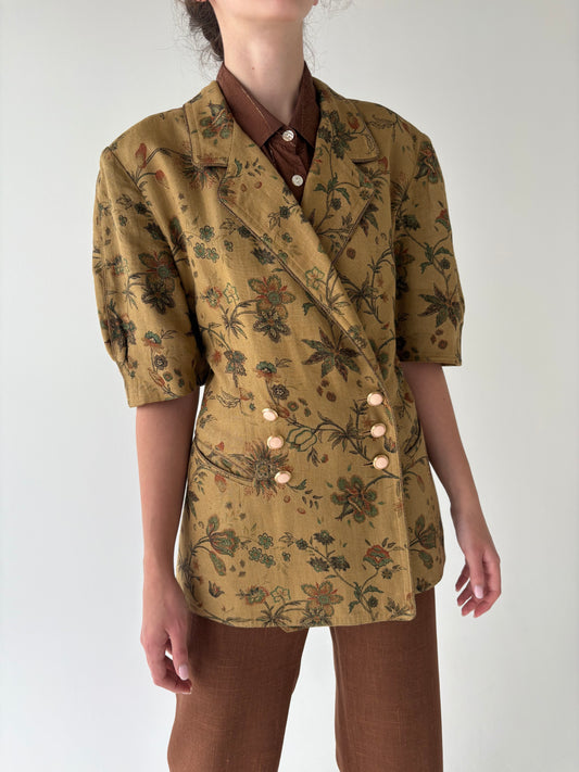 Sacou vintage excepțional din până de în cu print organic