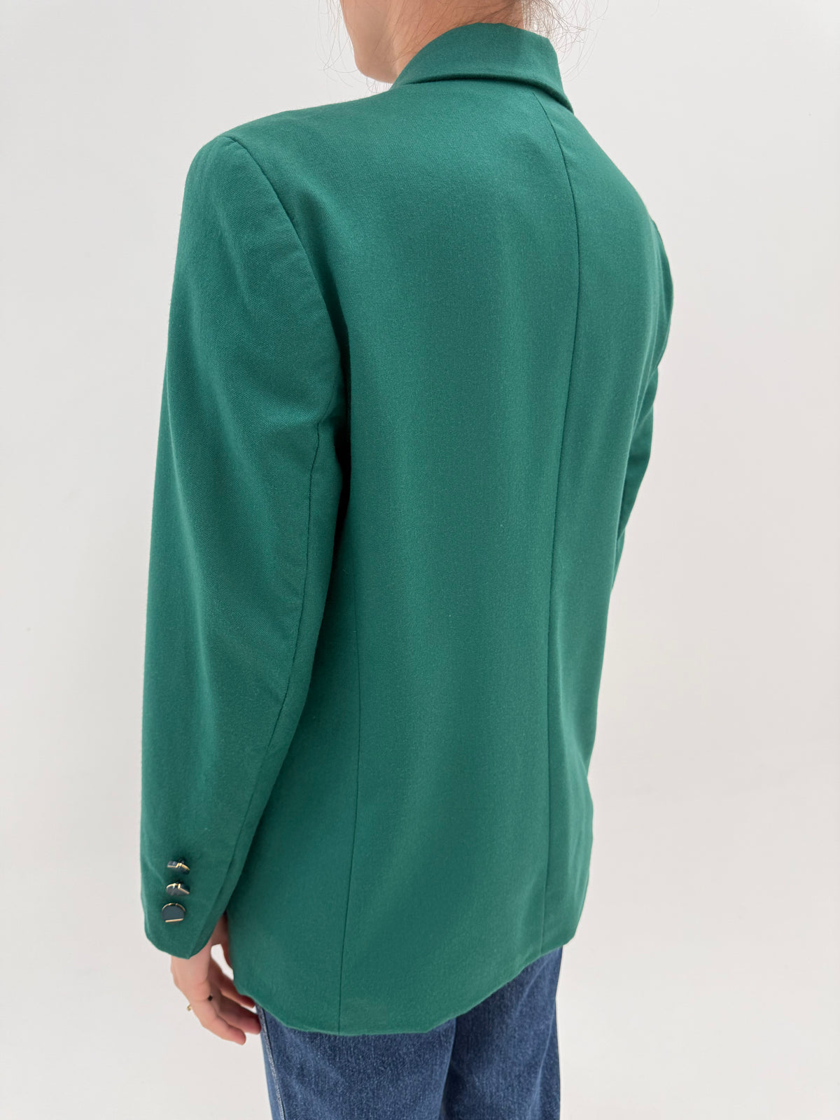 Sacou italian emerald green din lana extrafina în croi clasic