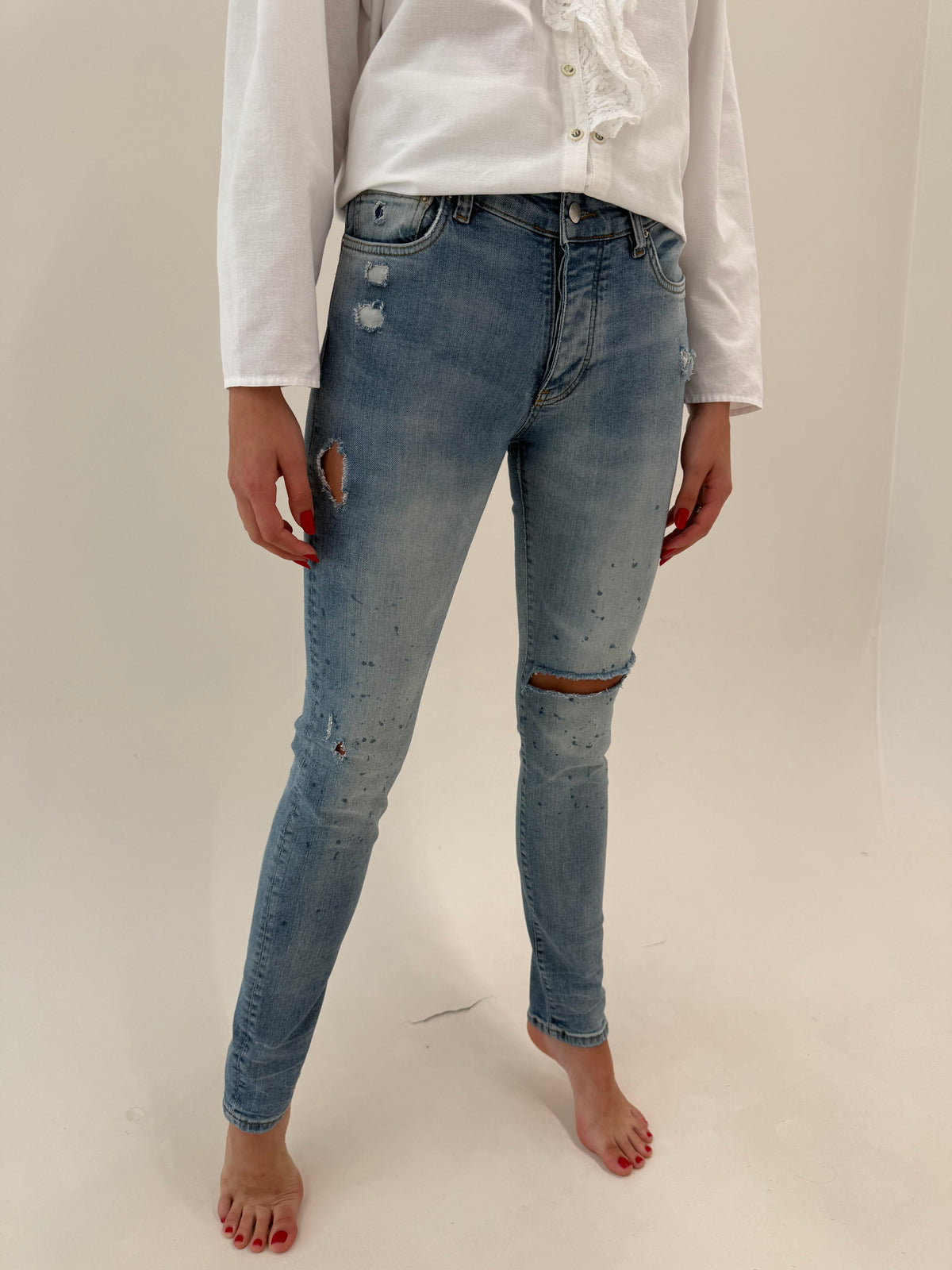 Jeans tall luxury Amiri skinny fit distress effect classic wash tall