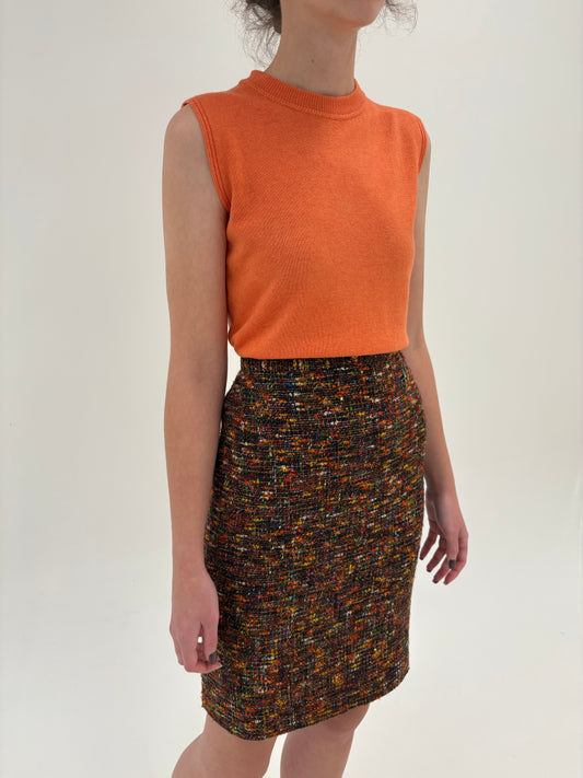 Fustă luxury Madeleine din tweed de lana în culori superbe